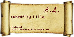 Ambrózy Lilla névjegykártya